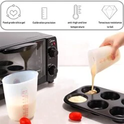 3 PCS Silicone Flexible Measuring Cups,Melting Cups For Epoxy Resin,Butter,Chocolate And More,2 Cup&1 Cup&1/2 Cup,Squeeze And Pour Silicone Measuring Cup With Marking Ounce/ML -Peugeot Shop 41cLEqFLmoL