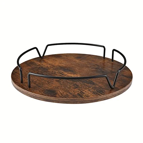 COZLUX Lazy Susan, Turntable Cabinet Organizer, 12 Inch Wood Table Top Spice Organizer For Kitchen Countertop, Pantry, Dining Tables, Rustic Brown Black 2 COZLUX Lazy Susan, Turntable Cabinet Organizer, 12 Inch Wood Table Top Spice Organizer For Kitchen Countertop, Pantry, Dining Tables, Rustic Brown Black - Image 2