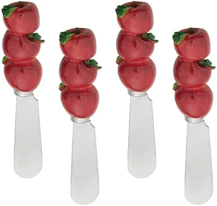 Cheese And Butter Spreader Knives 4-Piece Hand Painted Resin Handle With Stainless Steel Blade Multipurpose Cheese Spreader Set (Blueberry) 2 Cheese And Butter Spreader Knives 4-Piece Hand Painted Resin Handle With Stainless Steel Blade Multipurpose Cheese Spreader Set (Blueberry) - Image 2