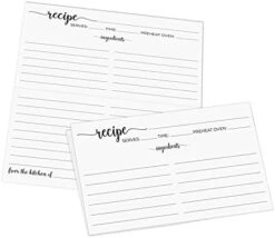 Recipe Cards (Set Of 50) 4" X 6" - White - From The Kitchen Of - Large Double-Sided Premium For Weddings, Bridal Shower, Baby - Made In USA - Minimalist -Peugeot Shop 41cSQOsZXCL. AC