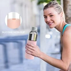 Clear Glass Bottles With Lids And Silicone Sleeve 18 Oz, Glass Reusable Water Bottles With Stainless Steel Cap For Juicing,Refrigerator,100% Leak Proof, BPA Free Eco Friendly,Set Of 6 15 Clear Glass Bottles With Lids And Silicone Sleeve 18 Oz, Glass Reusable Water Bottles With Stainless Steel Cap For Juicing,Refrigerator,100% Leak Proof, BPA Free Eco Friendly,Set Of 6 -Peugeot Shop 41cV9vEdTVL