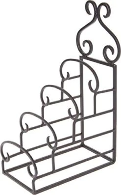 Wrought Iron 4 Plate Table Stand, 14.5" H X 5.25" W X 9.75" D