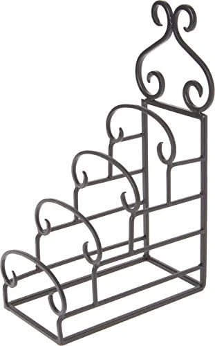 Wrought Iron 4 Plate Table Stand, 14.5" H X 5.25" W X 9.75" D 2 Wrought Iron 4 Plate Table Stand, 14.5" H X 5.25" W X 9.75" D - Image 2