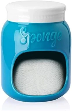 Sponge Holder For Kitchen Sink, Porcelain Mason Jar Modern Farmhouse Kitchen Accessories, Sink Caddy Gift For Family, Friends, And Collectors, Lila(816.110) -Peugeot Shop 41cVgGGVpuL. AC