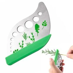 9 Holes Herb Leaf Stripper Tool, 304 Stainless Steel Kitchen Herb Leaf Stripping Tool, Fresh Herb Chopper, Remover Leaf Tool For Chard, Collard Greens, Parsley, Basil, Taragon, Thym