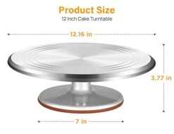 Aluminium Alloy Revolving Cake Stand 12 Inch Rotating Cake Turntable For Cake, Cupcake Decorating Supplies