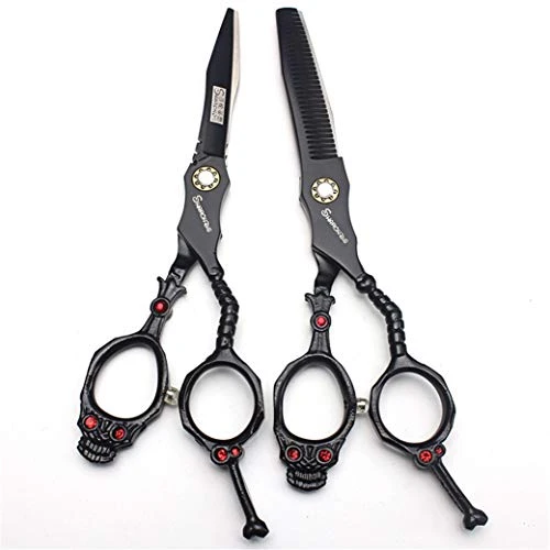 6.0 Inch Professional Hairdressing Scissors Set Hairstylists Upscale Hair Modeling Barber Cutting Thinning Shears 440C Steel Skull Handle Fine Polishing Hairdressers Salon Supplies 1 6.0 Inch Professional Hairdressing Scissors Set Hairstylists Upscale Hair Modeling Barber Cutting Thinning Shears 440C Steel Skull Handle Fine Polishing Hairdressers Salon Supplies