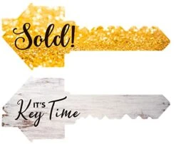 Real Estate Social Media Testimonial Photo Prop Signs - Great For Instagram, Twitter & Facebook (2 Pack, Key - Sold/Key Time AND Key - Found The One/Home Sweet Home) -Peugeot Shop 41cdAiZ3pwL