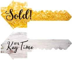 Real Estate Social Media Testimonial Photo Prop Signs - Great For Instagram, Twitter & Facebook (2 Pack, Key - Sold/Key Time AND Key - Found The One/Home Sweet Home) -Peugeot Shop 41cdAiZ3pwL. AC
