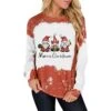Womens Causal Loose Crewneck Fall Fashion Christmas Print Long Sleeve Crew Neck Sweatshirts Pullover Top Streetwear