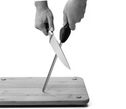 EZ-Angle Bolster Sharpening Steel With Contoured Handle, 8-inch, Black