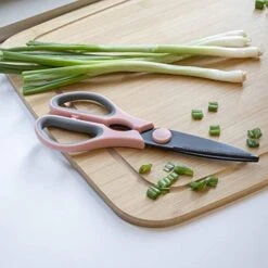 Set Of 2 Kitchen Scissors- Stainless Steel Kitchen Shears, Cooking Scissors For Cutting Meat, Chicken, Herbs And Produce With Blade Cover And Soft Grip Handles - Pink -Peugeot Shop 41cq60xHKwL