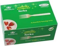 Greenworks Compostable Forks,100 Count 7" Heavyweight Biodegradable Disposable Cutlery Fork -Peugeot Shop 41cthzSxgoL. AC