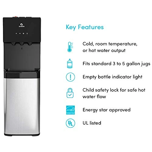 Bottom Loading Water Cooler Dispenser With BioGuard- 3 Temperature Settings- UL/Energy Star Approved- Bottled 2 Bottom Loading Water Cooler Dispenser With BioGuard- 3 Temperature Settings- UL/Energy Star Approved- Bottled - Image 2