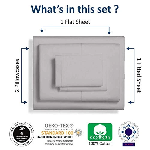 600 Thread Count Modern Look Breathtakingly Soft 100% Egyptian Cotton Queen Size 4 Piece Sheet Set Fit 15" Inch To 18" Inch Deep Pocket Stripe. Grey 3 600 Thread Count Modern Look Breathtakingly Soft 100% Egyptian Cotton Queen Size 4 Piece Sheet Set Fit 15" Inch To 18" Inch Deep Pocket Stripe. Grey - Image 3