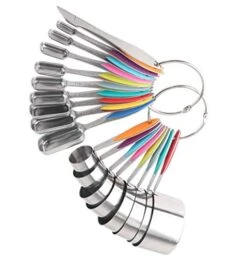 Measuring Cups And Spoons Stainless Steel Set Of 19 Includes 18 Stainless Steel Measuring Cups And Spoons And 1 Leveler Set Liquid Or Dry Measuring Cup And Spoon Set For Dry And Liquid Ingredient