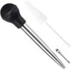 Home Servz 304 Stainless Steel Turkey Baster Syringe Injector Needle With Cleaning Brush- Black Rubber Bulb