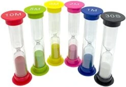 Sand Timer, 6 Pcs Sandglass Sand Clock Timers Set Colorful Hourglass Include 30sec/1min/2min/3min/5min/10min For Brushing Teeth, Cooking, Game, School, Office -Peugeot Shop 41d03QIQedL. AC