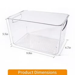 TP Refrigerator Organizer With Handles, Food Storage Bins Storage Box Perfect For Kitchen Organization Or Pantry Storage, 10" X 6.6" X 5.3" (2 Packs) -Peugeot Shop 41dBf03AasL