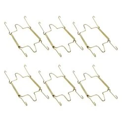 Faotup 6PCS Gold Metal Spring Plate Wall Hangers,Plate Hangers For The Wall 5 Inch,Dish Display Holder Wall,Dish Wall Hanger,Dish Hangers For Display,Suitable For 15-16 CM,5.39Γ8.87Γ0.51inches