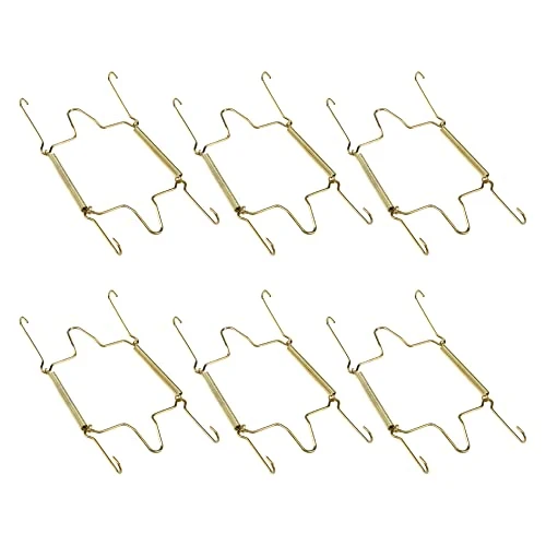 Faotup 6PCS Gold Metal Spring Plate Wall Hangers,Plate Hangers For The Wall 5 Inch,Dish Display Holder Wall,Dish Wall Hanger,Dish Hangers For Display,Suitable For 15-16 CM,5.39×8.87×0.51inches 1 Faotup 6PCS Gold Metal Spring Plate Wall Hangers,Plate Hangers For The Wall 5 Inch,Dish Display Holder Wall,Dish Wall Hanger,Dish Hangers For Display,Suitable For 15-16 CM,5.39×8.87×0.51inches