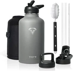 64 Oz Insulated Water Bottle, Half Gallon Vacuum Stainless Steel Sports Water Jug With 3 Lids & Brush, BPA-free Reusable Double Walled Thermos Mug Gym Keg For Sports Outdoor Camping, Black 18 64 Oz Insulated Water Bottle, Half Gallon Vacuum Stainless Steel Sports Water Jug With 3 Lids & Brush, BPA-free Reusable Double Walled Thermos Mug Gym Keg For Sports Outdoor Camping, Black -Peugeot Shop 41dLintv4YL. AC