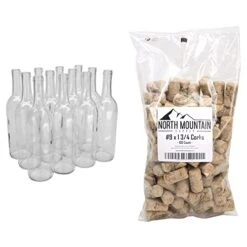 - NMS W5 Flint 750ml Glass Bordeaux Wine Bottle Flat-Bottomed Cork Finish - Case Of 12 - Clear/Flint -Peugeot Shop 41dOLXtm81L