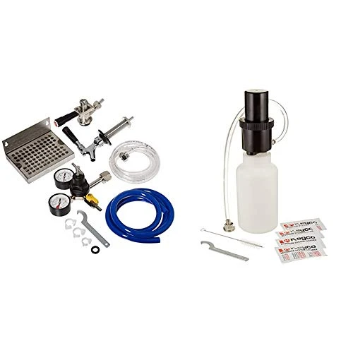 Kegco Bf Ebdck-nt Conversion Kit & BF CK-1P04 Beer Line Cleaning Kit Bottle With 4 0.5-oz Packets Of Cleaner, 1 Quart, Black 1 Kegco Bf Ebdck-nt Conversion Kit & BF CK-1P04 Beer Line Cleaning Kit Bottle With 4 0.5-oz Packets Of Cleaner, 1 Quart, Black