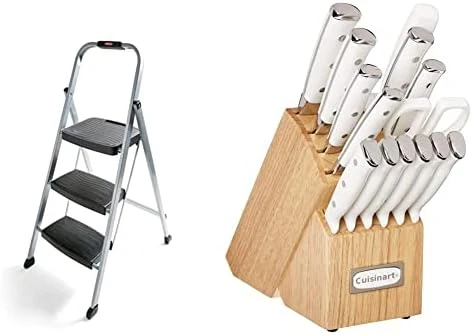 Rubbermaid RM-3W 3-Step Stool Ladder, Silver & Cuisinart C77WTR-15P Advantage-Sets-Rivet, 15-Piece, White 10 Rubbermaid RM-3W 3-Step Stool Ladder, Silver & Cuisinart C77WTR-15P Advantage-Sets-Rivet, 15-Piece, White - Image 10