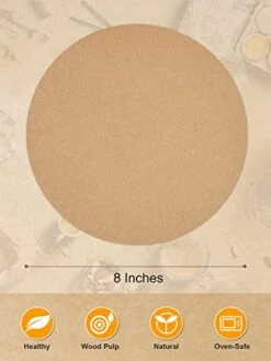 200 Pcs Unbleached Parchment Paper Baking Sheets Round, 8 Inches Non-Stick Precut Baking Parchment, Perfect For Baking Grilling Air Fryer Steaming Bread Cup Cake Cookie And More