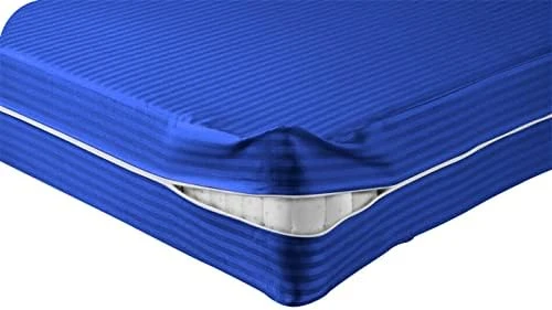 Luxurious Mattress Cover 1000 Thread Counts 100% Egyptian, 28" Inch Deep Pocket Olympic Queen Size, Stripe Sand Zipper Around The Mattress 1 Luxurious Mattress Cover 1000 Thread Counts 100% Egyptian, 28" Inch Deep Pocket Olympic Queen Size, Stripe Sand Zipper Around The Mattress