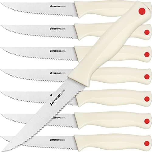 Steak Knife, Steak Knives Set Of 6 With Sheath, Astercook Dishwasher Safe High Carbon Stainless Steel Steak Knife With Cover, Black 8 Steak Knife, Steak Knives Set Of 6 With Sheath, Astercook Dishwasher Safe High Carbon Stainless Steel Steak Knife With Cover, Black - Image 8