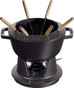 Staub Taub Speciality 40511-972 Fondue Set, Black, 7.9 Inches (20 Cm), Cast Enamel, Pot, Authentic Japanese Product