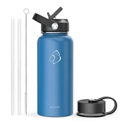 Insulated Water Bottle, 32 Oz Stainless Steel Water Bottle With Straw Lid And Flex Cap, Double Wall Wide Mouth BPA Free Leak Proof Water Flask, Keep Cold For 48 Hrs, Hot For 24 Hrs