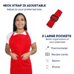 KAUFMAN - Personalized Apron, Add A Name Embroidered, Cotton/poly Bib Apron Adjustable With Two Front Pockets -Peugeot Shop 41dge5l2zrL