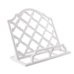 Vintage Cast Iron Cookbook Stand Holder Large Cookbook Holder White Metal Cookbook Stand For Kitchen IPad Recipe Book Stand