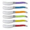 Butter Knife Set - European-Style Spreader Knife With Stainless Steel Blade - Easy Grip Colored ABS Handles - 6-Piece Set