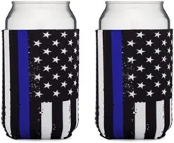 Thin Red Line Collapsible Beer Can And Bottle Beverage Cooler Sleeves - 2 Pack - Standard Size 12 Oz - 3mm Thick Insulated Neoprene - Fireman Firefighter -Peugeot Shop 41dr6XyqpeL. AC