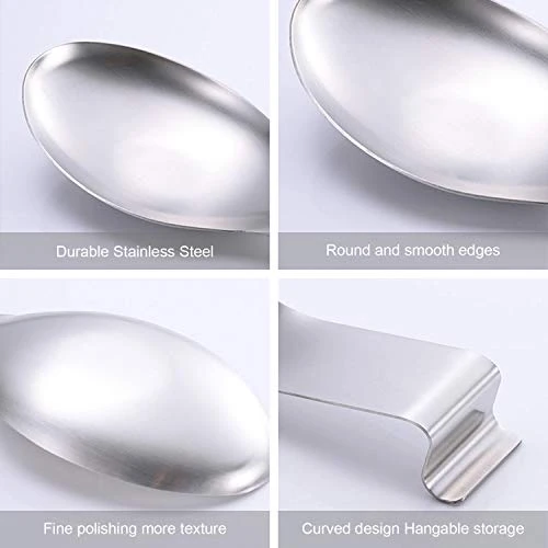 Stainless Steel Spoon Rest,spoon Holder For Stove Top,Utensil Spoon Rest For Kitchen Counter,Brushed Finish, Countertop Heavy Duty,Dishwasher Safe 3.8 X 9.4 Inch (Silver Color 1PC) 3 Stainless Steel Spoon Rest,spoon Holder For Stove Top,Utensil Spoon Rest For Kitchen Counter,Brushed Finish, Countertop Heavy Duty,Dishwasher Safe 3.8 X 9.4 Inch (Silver Color 1PC) - Image 3