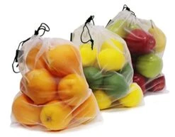 Reusable Mesh Produce Bags - Washable Set Of 9 Premium Bags, TRANSPARENT Lightweight, Strong SEE-THROUGH Mesh For Shopping, Transporting And Storing Fruits And Veggies. -Peugeot Shop 41e4ECcHYHL