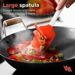 Silicone Spatula Set - Heat Resistant & BPA Free - 4 Piece Nonstick Rubber Spatulas, Spoonula, Jar Scraper For Cooking, Baking, Mixing, Frosting - Dishwasher Safe Kitchen Utensils 11 Silicone Spatula Set - Heat Resistant & BPA Free - 4 Piece Nonstick Rubber Spatulas, Spoonula, Jar Scraper For Cooking, Baking, Mixing, Frosting - Dishwasher Safe Kitchen Utensils -Peugeot Shop 41e5XQzQEFL