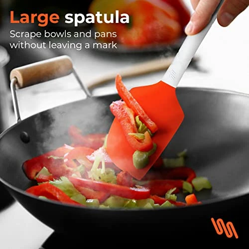 Silicone Spatula Set - Heat Resistant & BPA Free - 4 Piece Nonstick Rubber Spatulas, Spoonula, Jar Scraper For Cooking, Baking, Mixing, Frosting - Dishwasher Safe Kitchen Utensils 3 Silicone Spatula Set - Heat Resistant & BPA Free - 4 Piece Nonstick Rubber Spatulas, Spoonula, Jar Scraper For Cooking, Baking, Mixing, Frosting - Dishwasher Safe Kitchen Utensils - Image 3