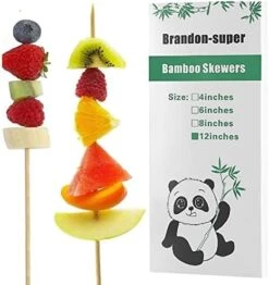 Natural Bamboo Skewers For BBQ,Appetizers,and More - Wooden Sticks For Grilling,Ideal For Appetizers,Cake Decoration,Cheese,Cocktail, Marshmallow 200 Count Pack -Peugeot Shop 41e5ZZsJylL. AC
