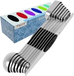 Magnetic Measuring Spoons Set, Stainless Steel Dual Sided Spoons Set Of 8, Stackable Teaspoon Tablespoon (Color, Rectangle) -Peugeot Shop 41e63ISr9YL. AC