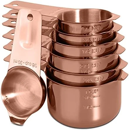 13-piece Measuring Cups And Spoons Set, 18/8 Stainless Steel Heavy Duty Ergonomic Handle With Ring Connector, Silver 10 13-piece Measuring Cups And Spoons Set, 18/8 Stainless Steel Heavy Duty Ergonomic Handle With Ring Connector, Silver - Image 10