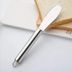 Wide Butter Spreader Knife Set 4-Piece Stainless Steel Cheese Knife Serrated Edge Sandwich Condiment Jam Bread Cream Knives 7.8-inch -Peugeot Shop 41e7jg8P5rL