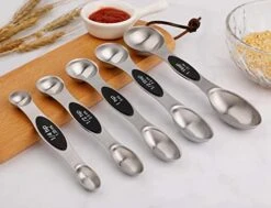 Magnetic Measuring Spoons Stainless Steel Set Of 5 Dual Sided StackableTeaspoon And Tablespoon For Measuring Dry And Liquid Ingredients -Peugeot Shop 41eAKhljHoL