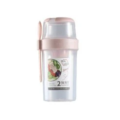 Salad Meal Shaker Cup Fresh Salad Cup To Go,Portable Fruit And Vegetable Salad Cups Container With Fork & Salad Dressing Holder (L)