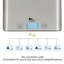 Food Kitchen Scale, Digital Grams And Oz For Cooking, Baking, And Weight Loss, Multifunction Food Meat Scale With LCD Display（Stainless Steel） -Peugeot Shop 41eBtteQ9wL