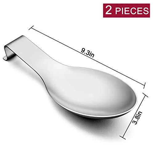 Spoon Rest Set Of 2 For Kitchen Counter Stove Top, Stainless Steel Utensil Rest Ladle Spatula Holder, Heavy Duty, Dishwasher Safe 2 Spoon Rest Set Of 2 For Kitchen Counter Stove Top, Stainless Steel Utensil Rest Ladle Spatula Holder, Heavy Duty, Dishwasher Safe - Image 2